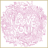 I Love You Embroidery Design Embroidery Design